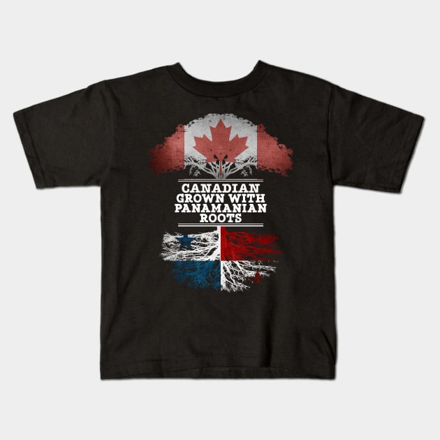 Canadian Grown With Panamanian Roots - Gift for Panamanian With Roots From Panama Kids T-Shirt by Country Flags